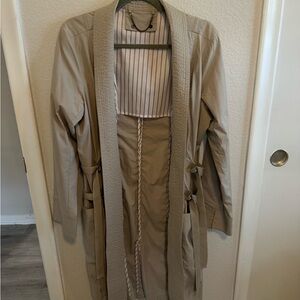 ANORAK Beige Trench Coat with Tie Waist